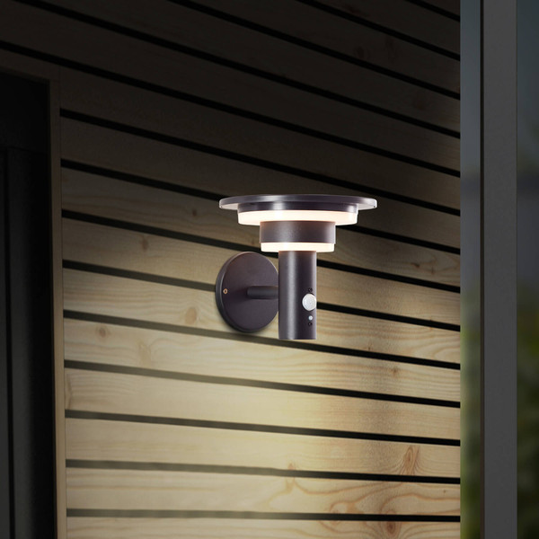 Brilliant Garvina LED Außenwandleuchte mit Solar und Bewegungsmelder 3W Warmweiß IP44 Schwarz Solar, Bewegungsmelder G40405/06