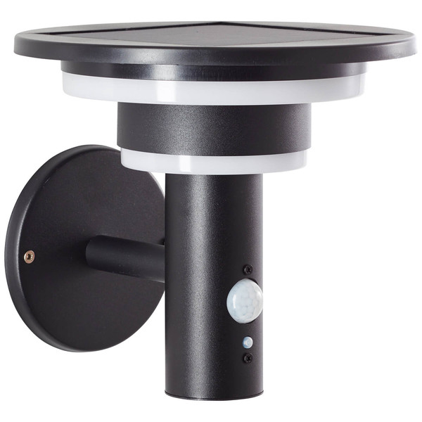 Brilliant Garvina LED Außenwandleuchte mit Solar und Bewegungsmelder 3W Warmweiß IP44 Schwarz Solar, Bewegungsmelder G40405/06