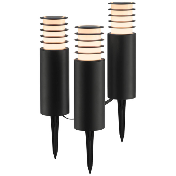 Brilliant Carosu LED Außenspießleuchte 3er Set 8,5W IP44 Schwarz Bluetooth G40910/06