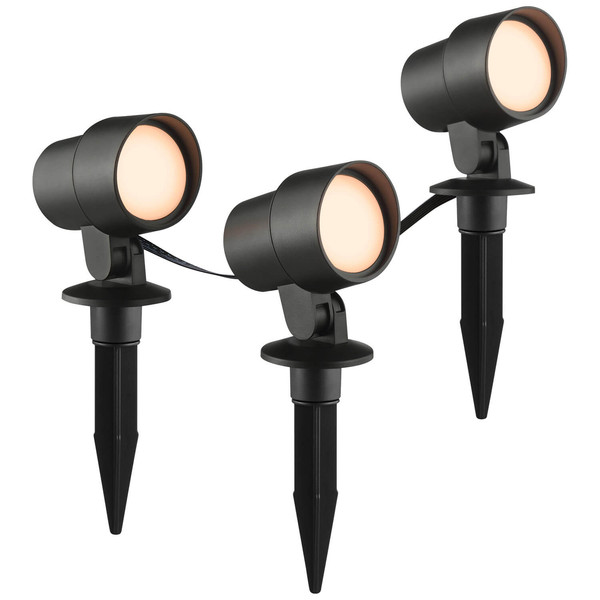 Brilliant Kamara LED Außenspießleuchte 3er Set 8,5W IP44 Schwarz Bluetooth G40911/06
