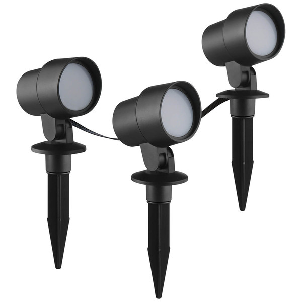 Brilliant Kamara LED Außenspießleuchte 3er Set 8,5W IP44 Schwarz Bluetooth G40911/06
