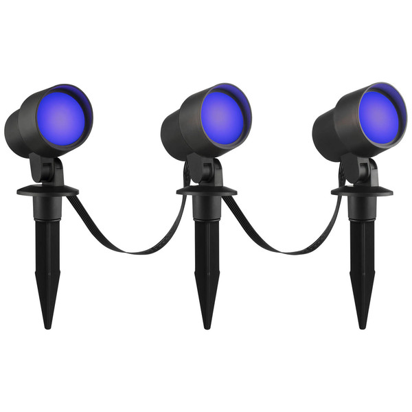 Brilliant Kamara LED Außenspießleuchte 3er Set 8,5W IP44 Schwarz Bluetooth G40911/06