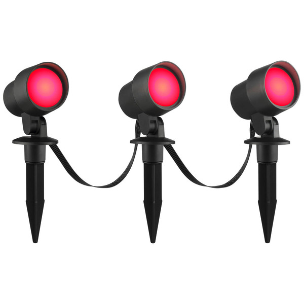 Brilliant Kamara LED Außenspießleuchte 3er Set 8,5W IP44 Schwarz Bluetooth G40911/06