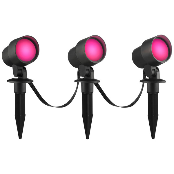 Brilliant Kamara LED Außenspießleuchte 3er Set 8,5W IP44 Schwarz Bluetooth G40911/06