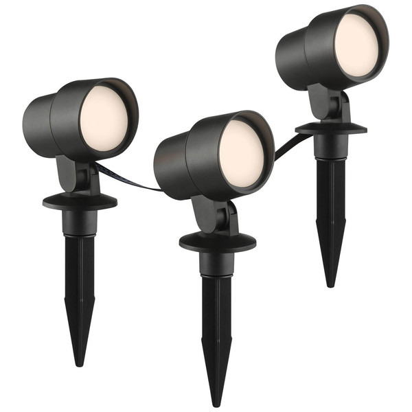 Brilliant Kamara LED Außenspießleuchte 3er Set 8,5W IP44 Schwarz Bluetooth G40911/06
