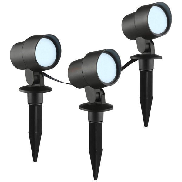 Brilliant Kamara LED Außenspießleuchte 3er Set 8,5W IP44 Schwarz Bluetooth G40911/06