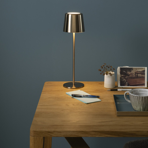 Brilliant Xaana LED Außentischleuchte 37cm 4W IP44 Messing Gebürstet USB G40939/18