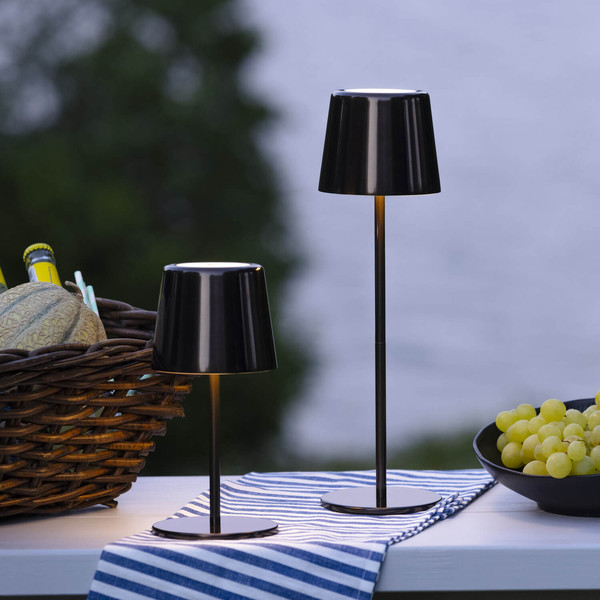 Brilliant Xaana LED Außentischleuchte 37cm 4W IP44 Schwarz Verchromt USB G40939/76