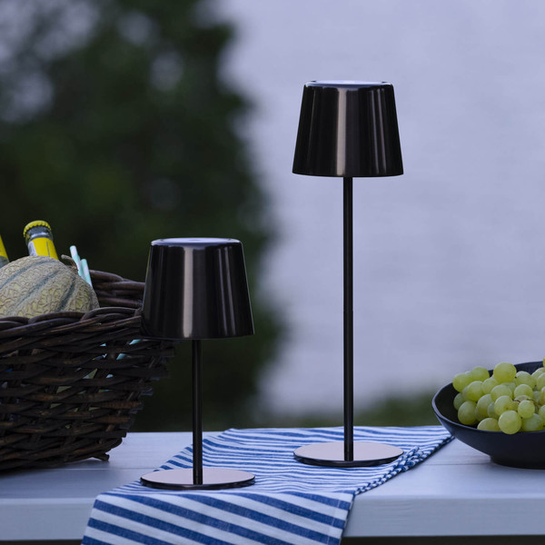 Brilliant Xaana LED Außentischleuchte 37cm 4W IP44 Schwarz Verchromt USB G40939/76