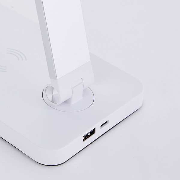 Brilliant Florence LED Tischleuchte 38cm 5W Weiß USB, Wireless charging G60090/05
