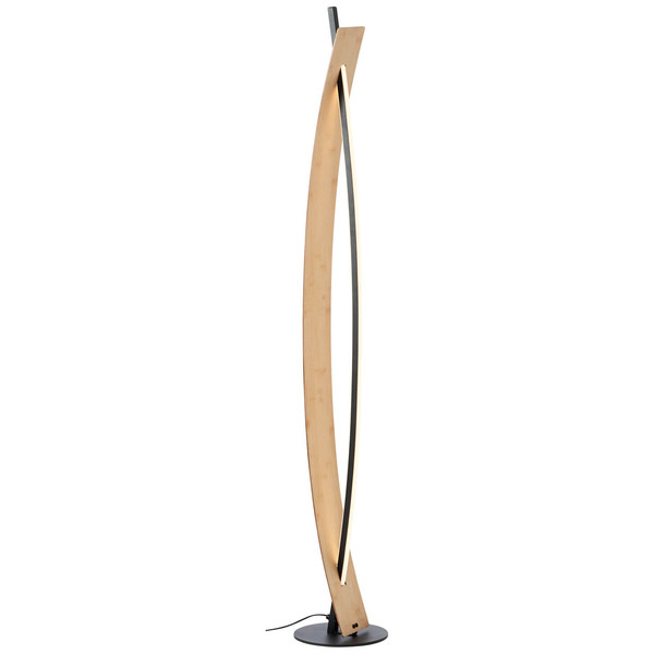 Brilliant Visby LED Stehleuchte 120cm 18W Warmweiß Schwarz Natur G70900/76