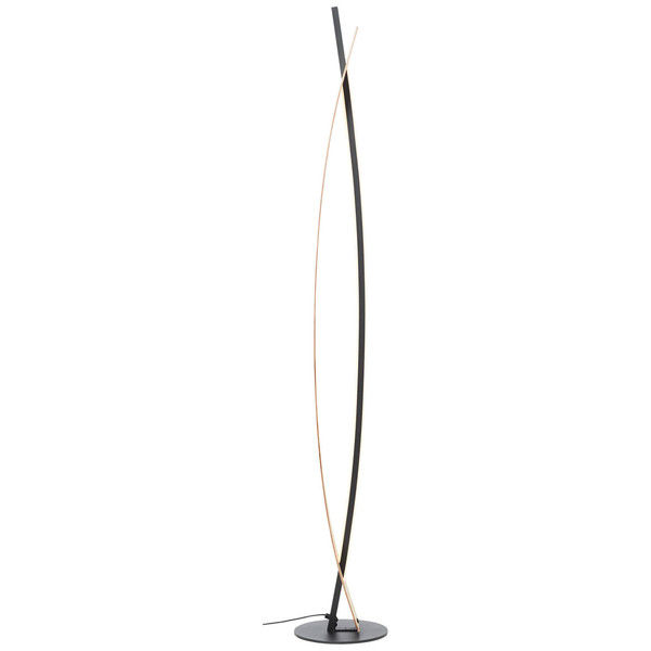 Brilliant Visby LED Stehleuchte 120cm 18W Warmweiß Schwarz Natur G70900/76