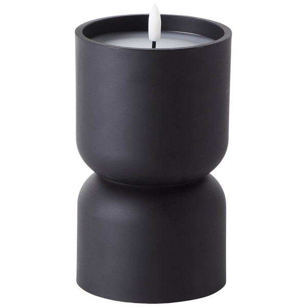 Brilliant Lovere LED-Kerze 10cm IP44 Schwarz Timer G80122/06
