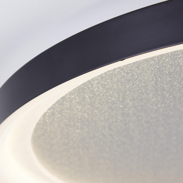 Brilliant Quito LED Deckenleuchte 42cm 30W Warmweiß Schwarz Glitzereffekt G80125/06
