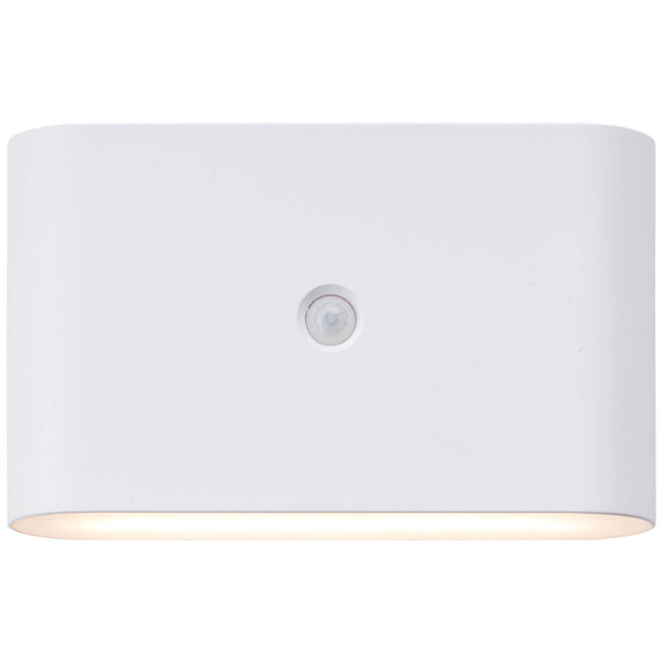 Brilliant Xino LED Außenwandleuchte mit Bewegungsmelder 3W Warmweiß IP44 Weiß Bewegungsmelder, USB, Magnet G80605/05