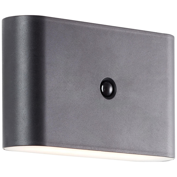 Brilliant Xino LED Außenwandleuchte mit Bewegungsmelder 3W Warmweiß IP44 Schwarz Bewegungsmelder, USB, Magnet G80605/06