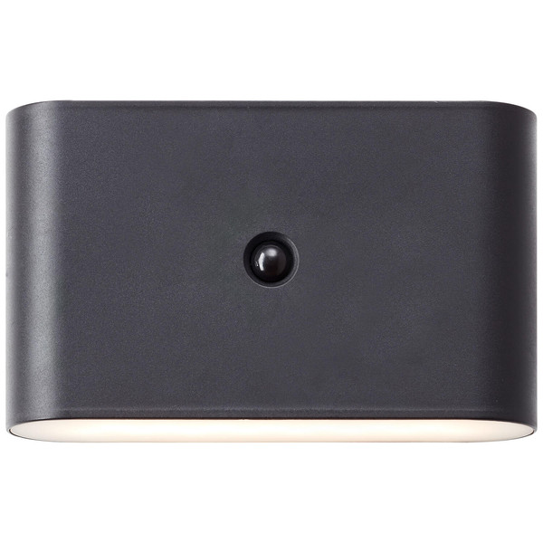 Brilliant Xino LED Außenwandleuchte mit Bewegungsmelder 3W Warmweiß IP44 Schwarz Bewegungsmelder, USB, Magnet G80605/06