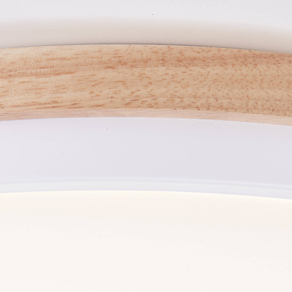 Brilliant Baarlo LED Deckenleuchte 35cm 24W Warmweiß Matt Weiß Holz FSC® G80845/75