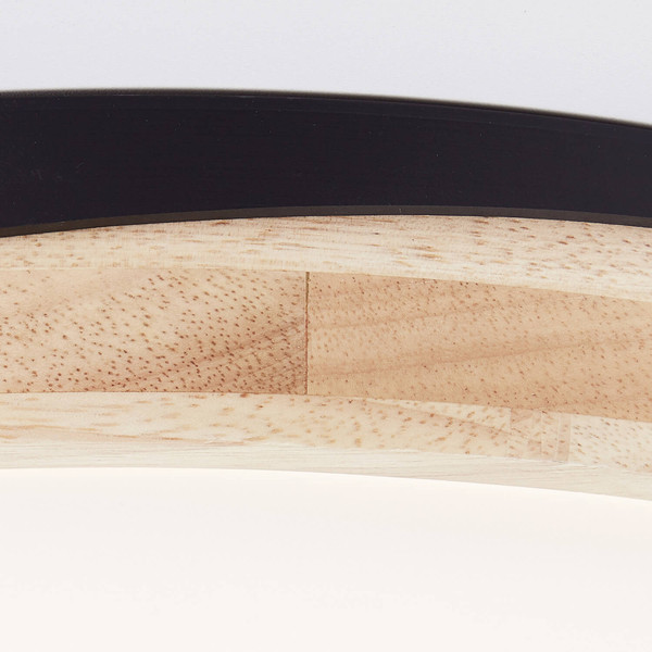 Brilliant Baarlo LED Deckenleuchte 35cm 24W Warmweiß Matt Schwarz Holz FSC® G80845/76