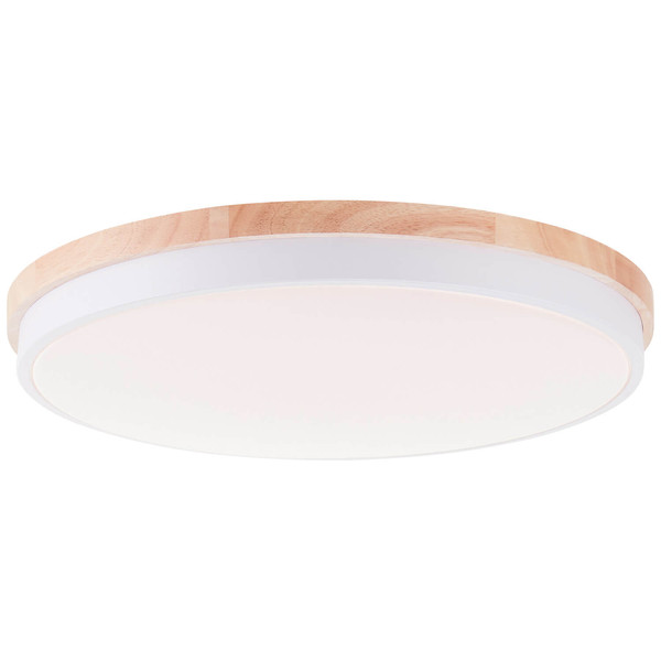 Brilliant Baarlo LED Deckenleuchte 52cm 36W Matt Weiß Holz FSC®, Nachtlicht, Timer G80846/75