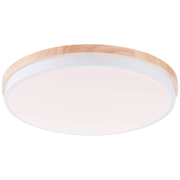 Brilliant Baarlo LED Deckenleuchte 52cm 36W Matt Weiß Holz FSC®, Nachtlicht, Timer G80846/75