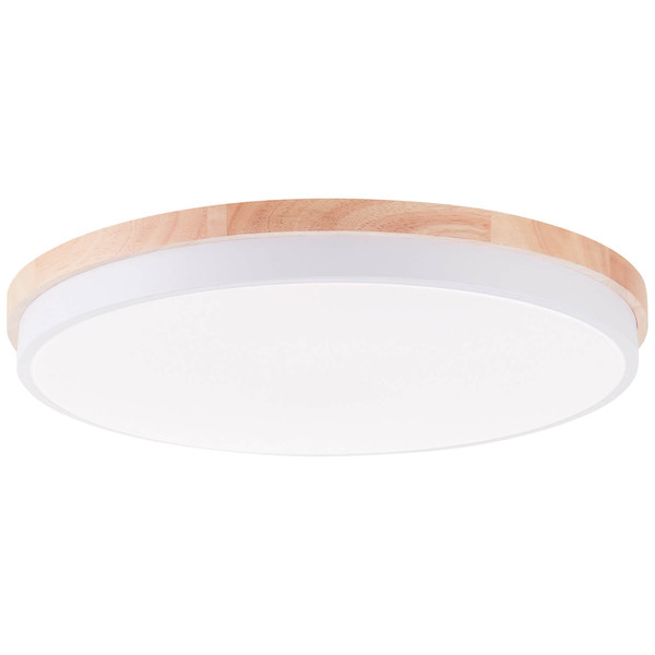 Brilliant Baarlo LED Deckenleuchte 52cm 36W Matt Weiß Holz FSC®, Nachtlicht, Timer G80846/75