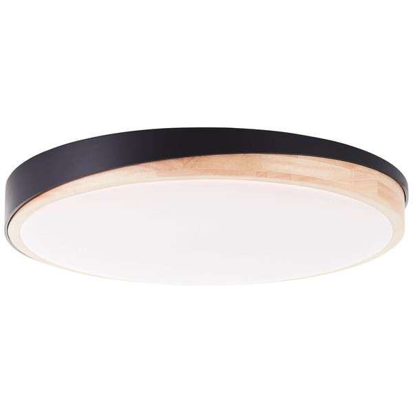 Brilliant Baarlo LED Deckenleuchte 52cm 36W Matt Schwarz Holz FSC®, Nachtlicht, Timer G80846/76