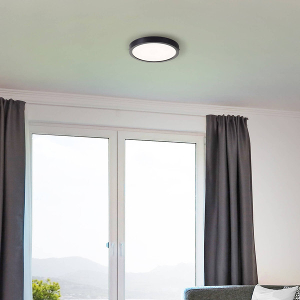 Brilliant Navara LED Deckenleuchte 27,5cm 18W Neutralweiß IP44 Schwarz G80885/26