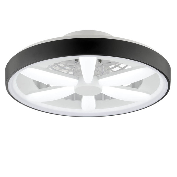 Brilliant Gaiano LED Deckenleuchte 48cm mit Ventilator 48W Schwarz Ventilator, Timer, Nachtlicht G80935/06
