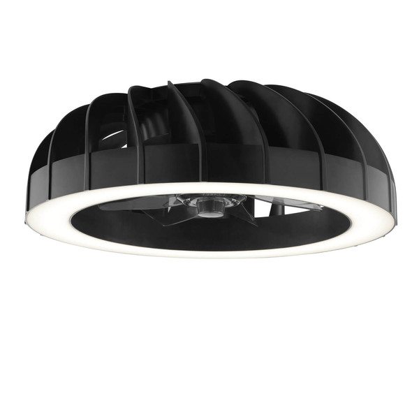 Brilliant Fanora LED Deckenleuchte 46cm mit Ventilator 30W Schwarz Ventilator, Nachtlicht, Timer G81080/06