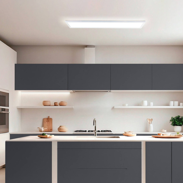 Brilliant Lumaro LED Deckenaufbau-Paneel 96x25cm 24W IP44 Weiß Nachtlicht, Timer G81995/85