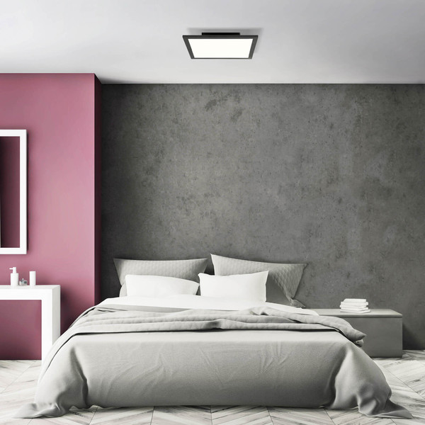 Brilliant Buffi LED Deckenaufbau-Paneel 30x30cm 18W Neutralweiß Sand Schwarz G90355A26