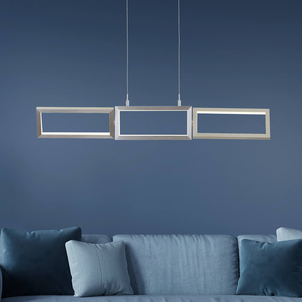 Brilliant Tunar LED Pendelleuchte, 3-flammig 34W Warmweiß Aluminium G93450/21
