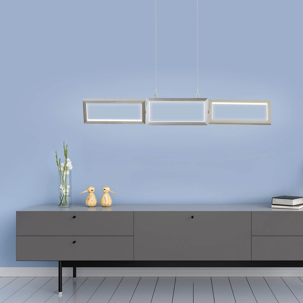 Brilliant Tunar LED Pendelleuchte, 3-flammig 34W Warmweiß Aluminium G93450/21