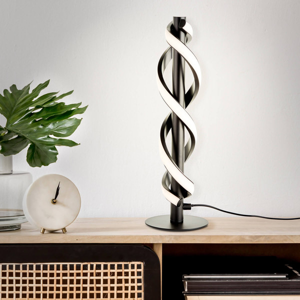 Brilliant Amalie LED Tischleuchte 38cm 9W Warmweiß Schwarz G94538/06