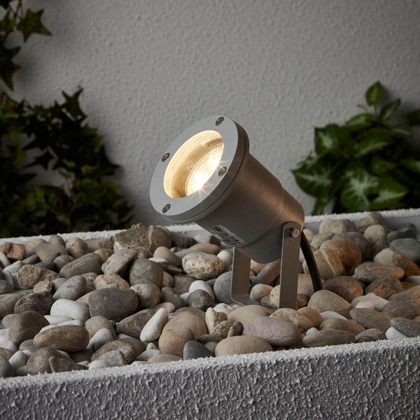 Brilliant Janko LED Außenerdspieß 32cm GU10 20W/3W Warmweiß IP44 Grau G96232/22