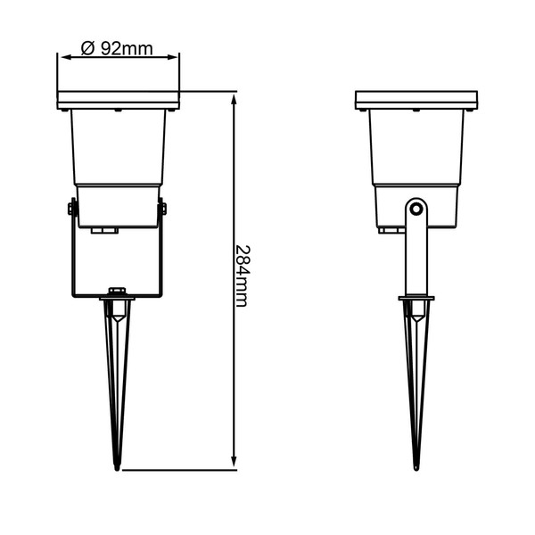 Brilliant Janko LED Außenerdspieß 32cm GU10 20W/3W Warmweiß IP44 Grau G96232/22