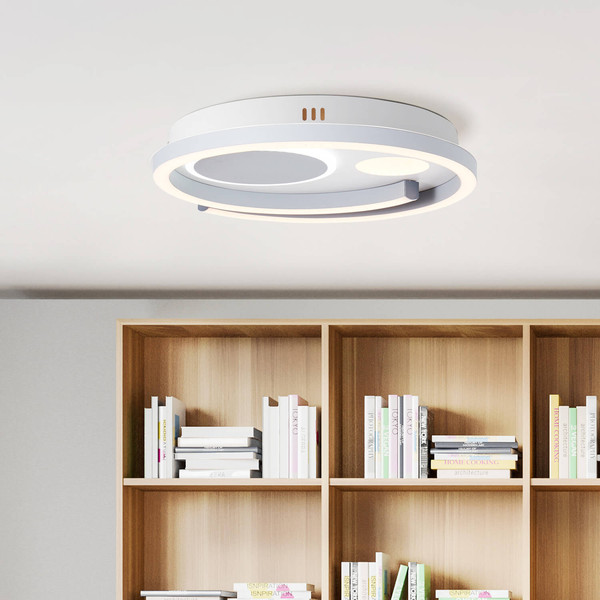 Brilliant Thekla LED Deckenleuchte 40x40cm 34W Weiß Schwarz Nachtlicht, Timer G99390/75