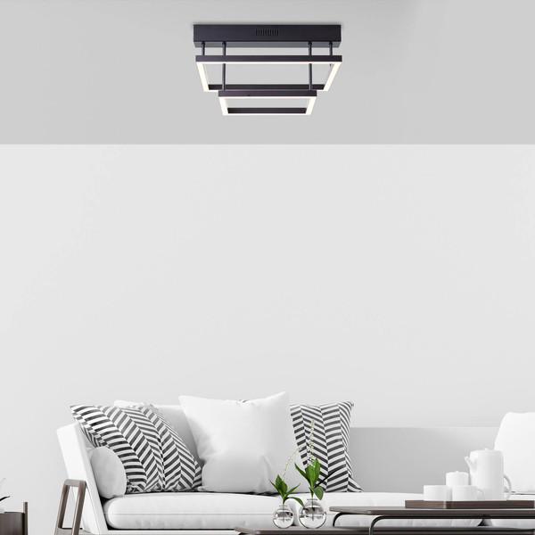 Brilliant Ranut LED Deckenleuchte, 2-flammig 34W Warmweiß Schwarz Memory Funktion G99493/06