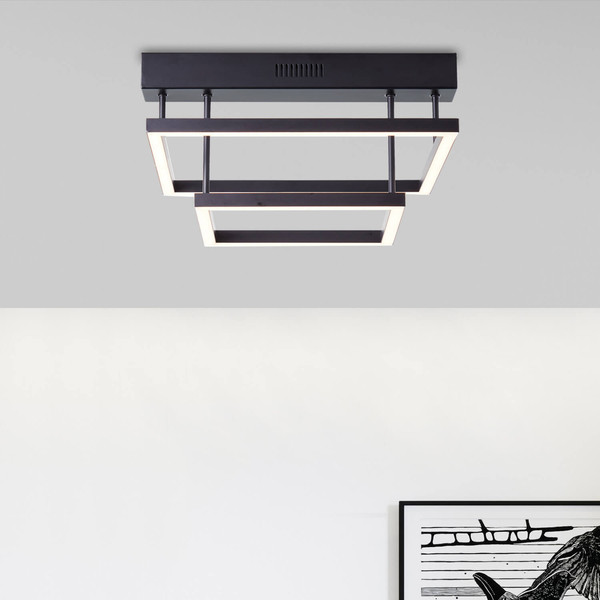 Brilliant Ranut LED Deckenleuchte, 2-flammig 34W Warmweiß Schwarz Memory Funktion G99493/06