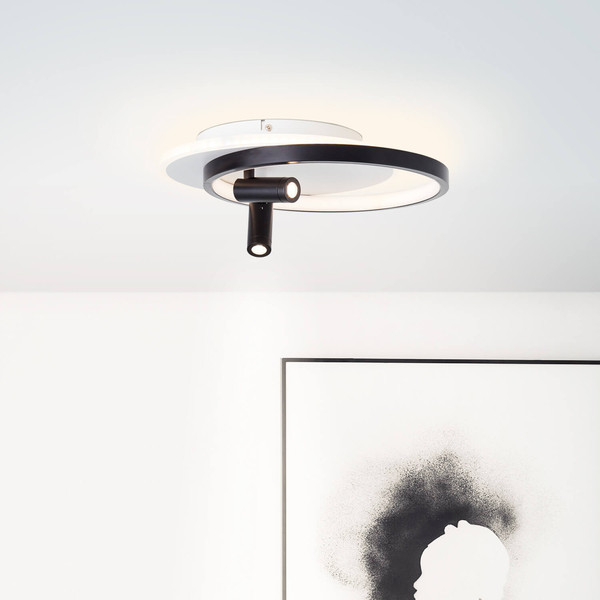 Brilliant Eunomia LED Deckenleuchte 35x30cm, 2-flammig 30W Warmweiß Schwarz Weiß Memory Funktion G99753/76