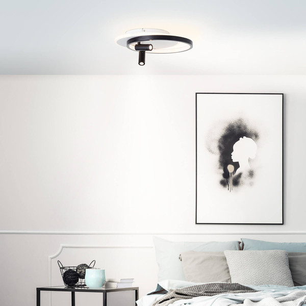 Brilliant Eunomia LED Deckenleuchte 35x30cm, 2-flammig 30W Warmweiß Schwarz Weiß Memory Funktion G99753/76