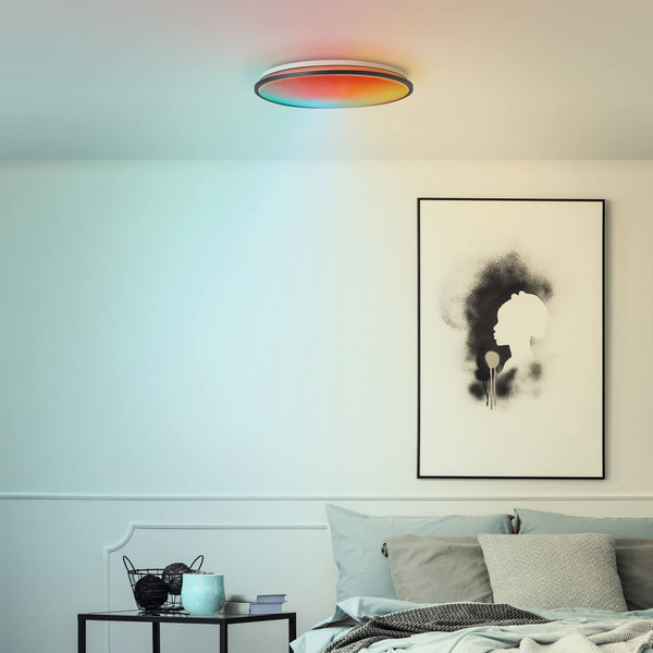 Brilliant Heida LED Deckenaufbau-Paneel 48cm 30W Schwarz Memory Funktion, Nachtlicht G99786/06