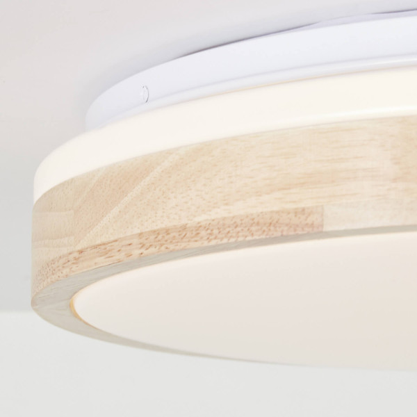 Brilliant Brodsky LED Deckenleuchte 38cm 24W Warmweiß Holz Hell Weiß FSC® G99790/75