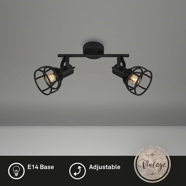 Briloner KORBO BLACK E14 Spotleuchte 2-fach Schwarz