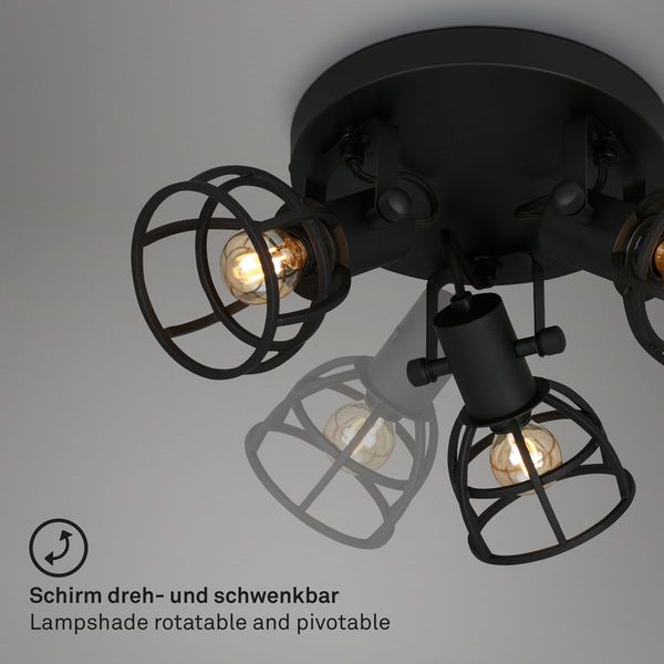 Briloner KORBO BLACK E14 Spotleuchte 3-fach Schwarz