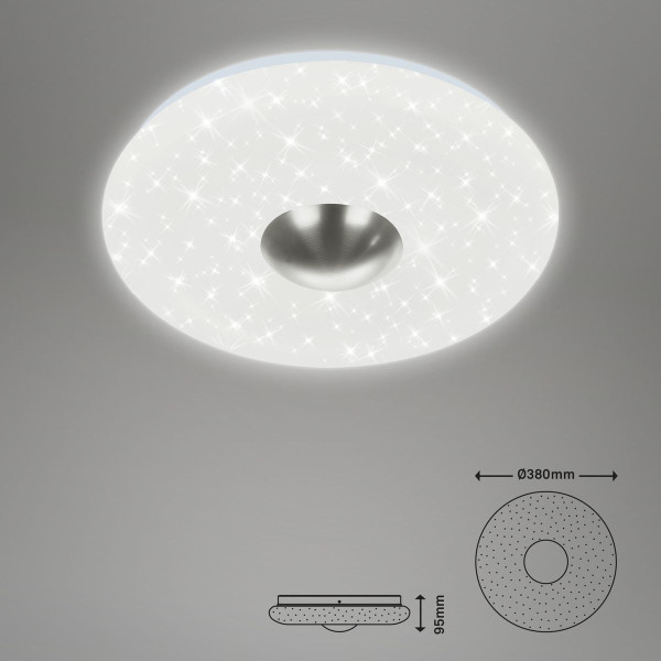 Briloner NALU LED Deckenleuchte Sternendekor 18W Matt-Nickel Neutralweiss