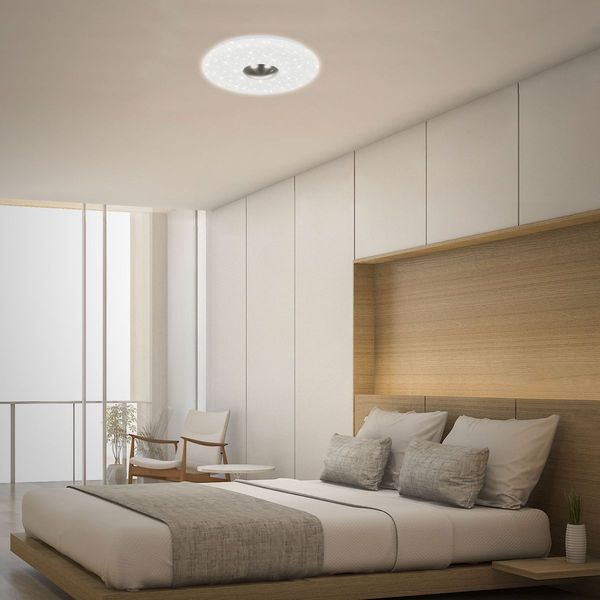 Briloner NALU LED Deckenleuchte Sternendekor 18W Matt-Nickel Neutralweiss