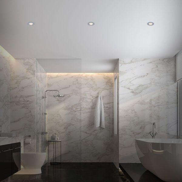 Briloner CARRO LED Einbauleuchten IP44 3-fach 3W Chrom-Matt IP44 Warmweiss