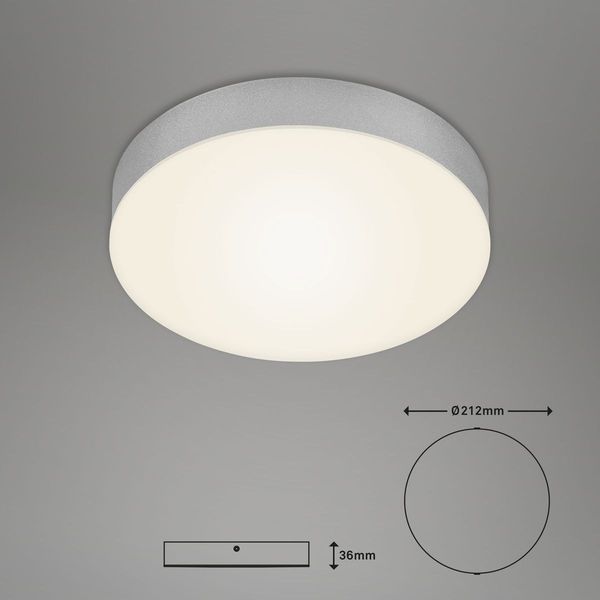 Briloner FLAME runde LED Deckenleuchte 21cm 16W Silberfarbig Warmweiss